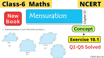 Class 6 Maths NCERT Chapter 10 Mensuration Exercise 10.1 Q1 to Q5 Solved | #class6 #cbseworldz