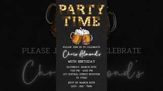 Birthday Video Invitation, Electronic Beer Party Invite, Any Age, Beer Invite, Beer Birthday for men