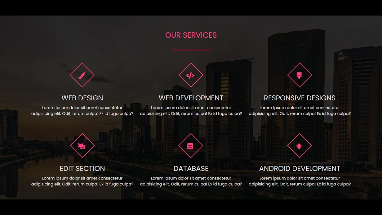 How to make our services section in Html Css | Responsive Bootstrap ...