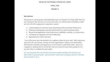 SECR1213-NETWORK COMMUNICATION (GROUP PROJECT REFLECTION VIDEO BY GOH JUN BOON)