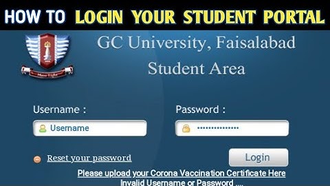 How New Students of GCUF login their  Student portal.