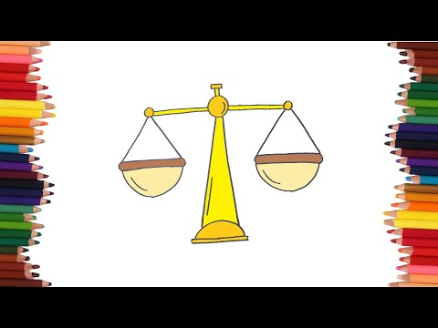 como dibujar una balanza | Dibujos faciles - YouTube