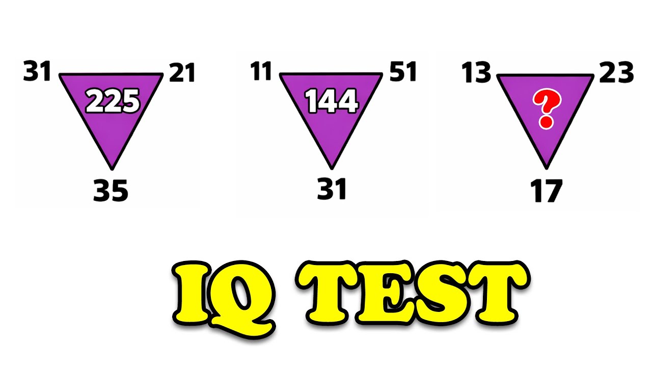 Iq Triangle Triangle Math IQ Test | Can You Find The Missing Number? - YouTube