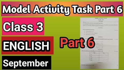 Class 3 English(ইংরেজি)Part-6//New Model Activity Task September 2021//Full Solved