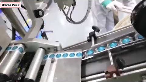 Automatic real time print adhesive label bottle top labeling machine testing video