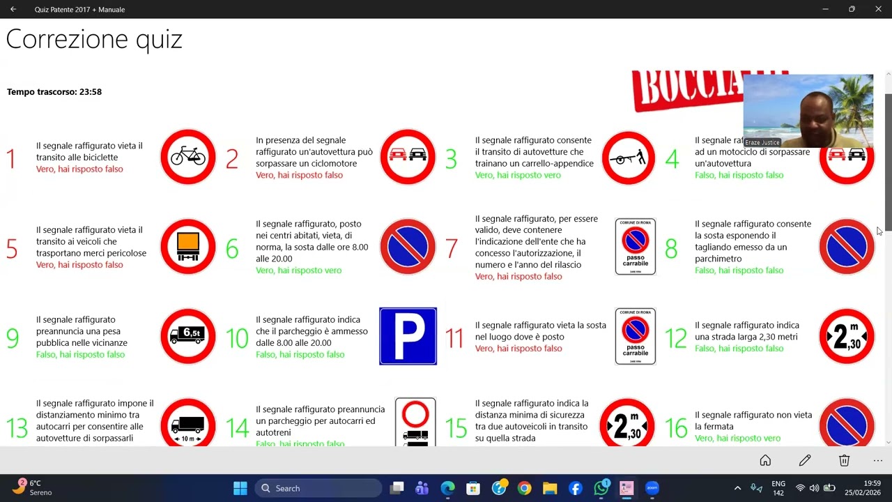 QUIZ ON SIGNALE DI DIVIETO