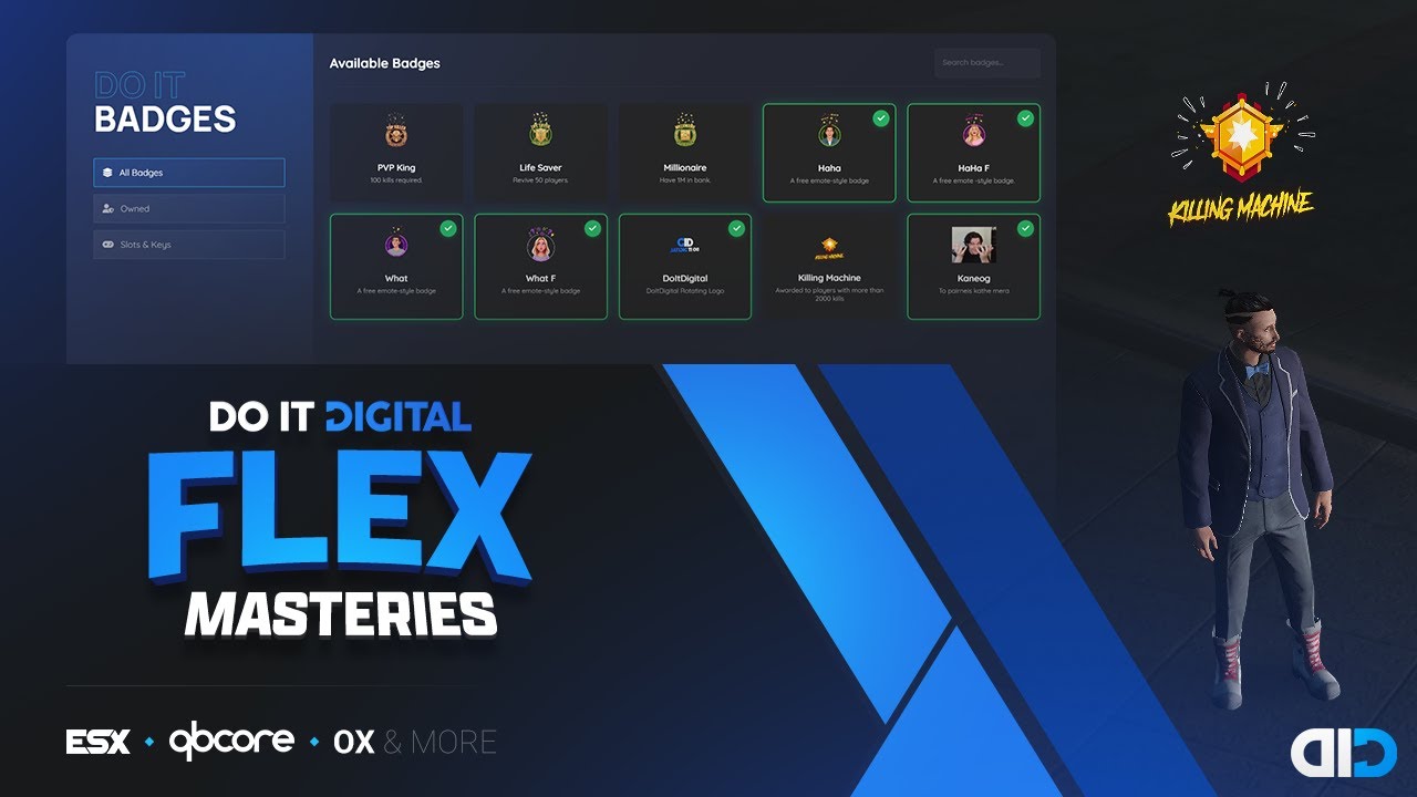 FiveM FlexMasteries Script | Player Titles, Mastery Badges & Quick Flex System