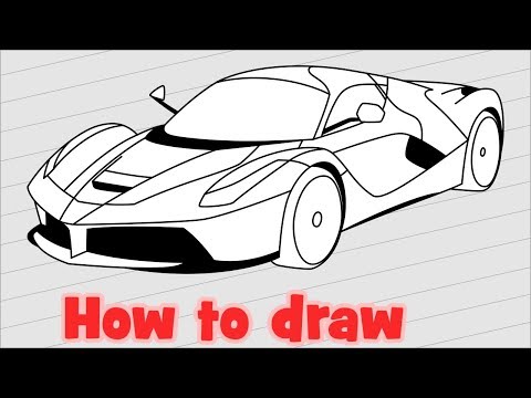 How To Draw A Car Ferrari Laferrari Step By Step Youtube