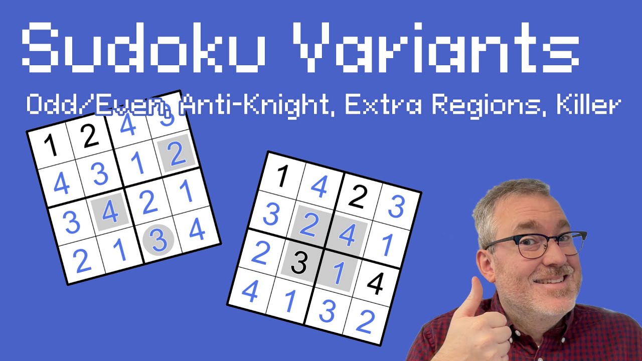 Sudoku Bootcamp: Odd/Even, Anti-Knight, Extra Region, Killer (13.11)