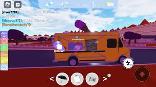 Yellow Ice Cream Truck In Neighborhood Of Robloxia