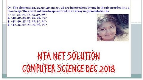 NTA UGC NET December 2018 Computer Science Paper Solution Q9