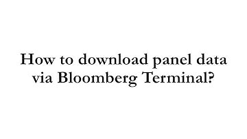 How to download panel data via Bloomberg Terminal?