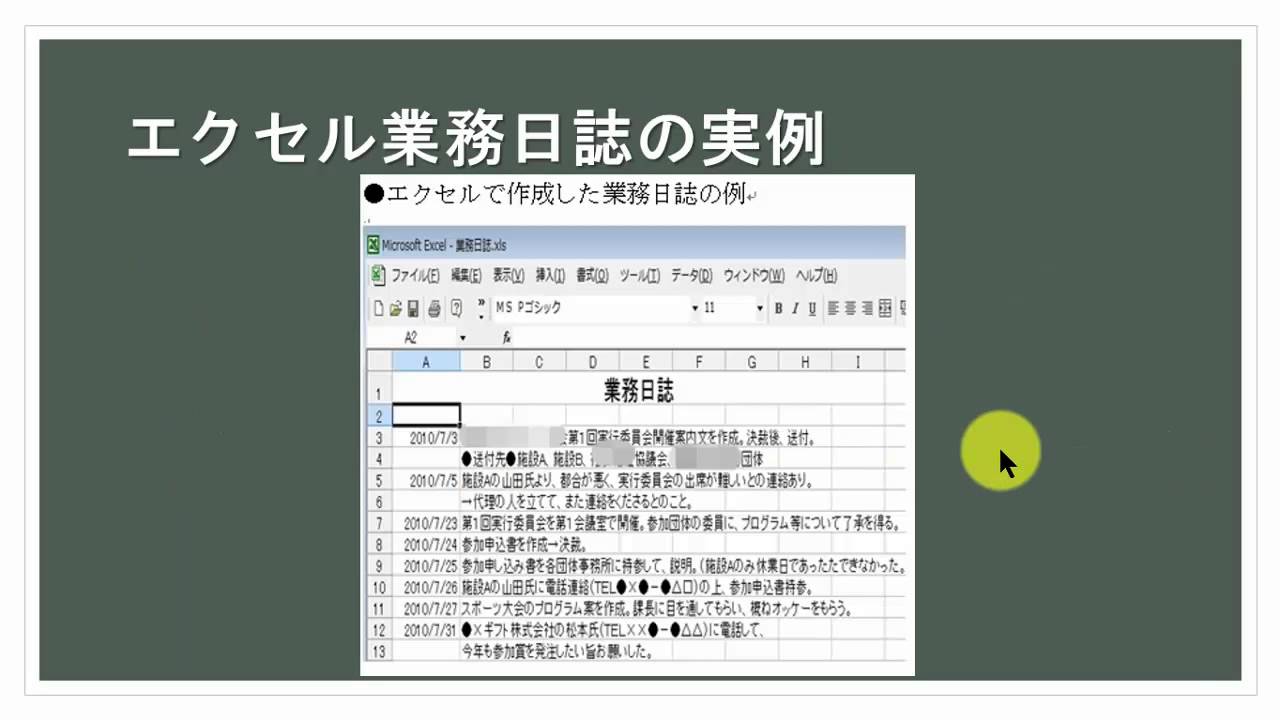 エクセルで業務日誌を作成する 副業者の為の会社で残業しない方法とコツ パソコン編 Youtube