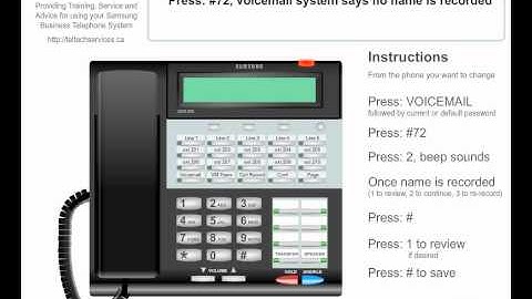 Voicemail Setup Step 02 - Record Name - Business Telephone System