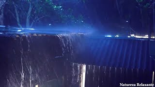 🔴 Rain Sounds for Sleeping 24/7, Fall Asleep Fast with Heavy Rain & Thunder on a Tin Roof at Night