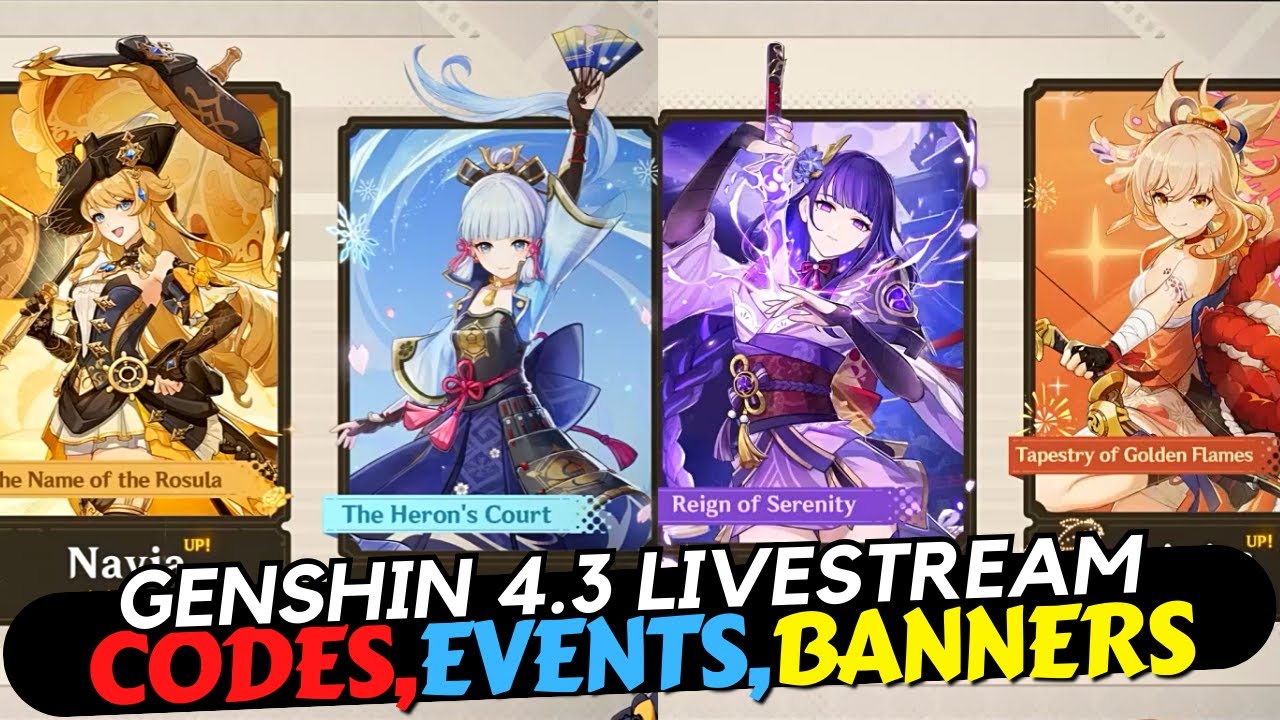 Hindi] Genshin 4.3 Livestream Codes , Events , Upcoming Banners (Summary) 