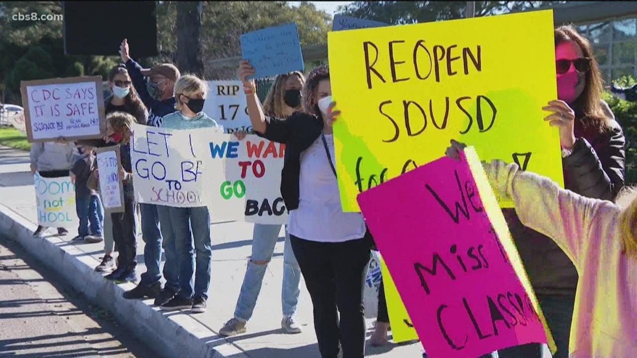 San Diego Unified parents, students and teachers rally to reopen ...