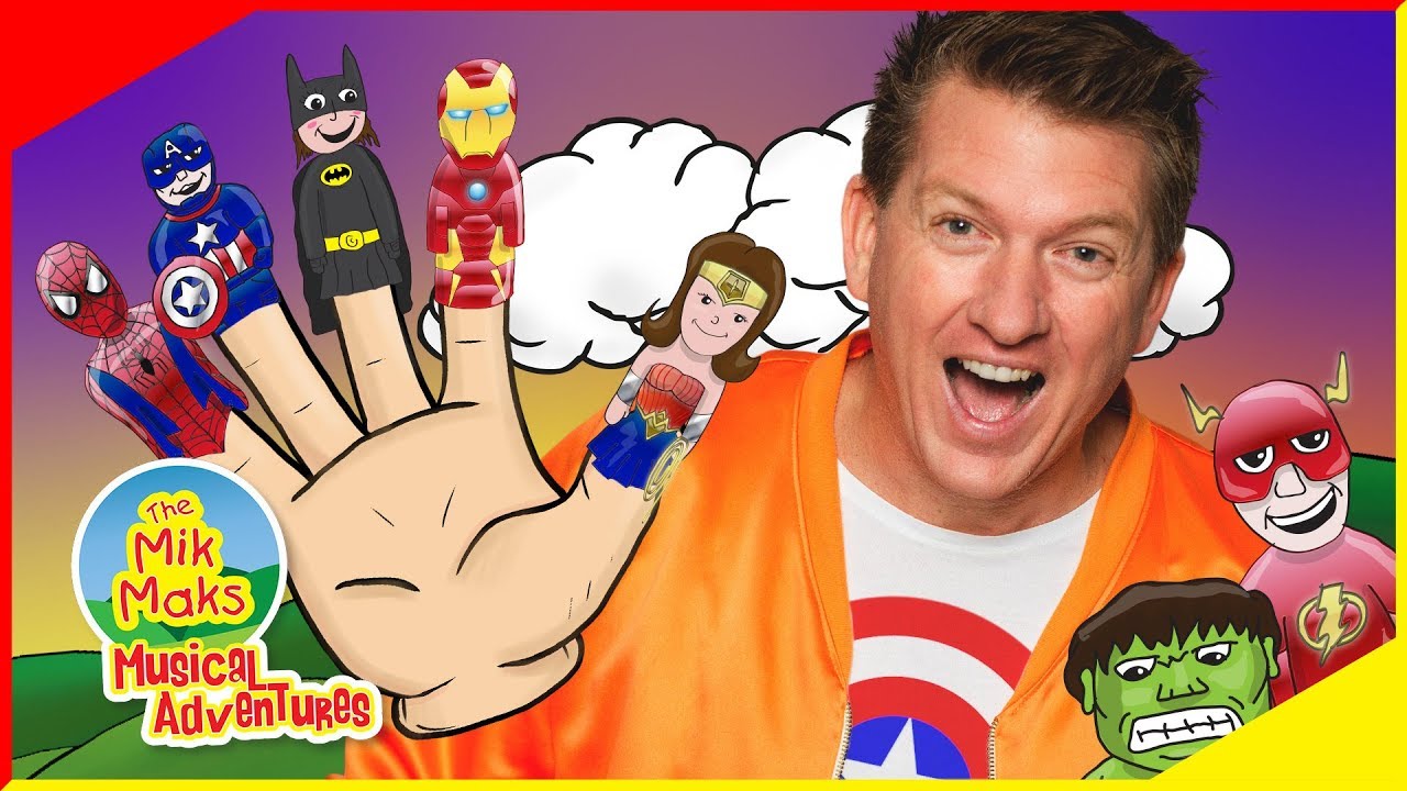 Finger Family Superheros  Kids Songs and Nursery Rhymes  The Mik Maks