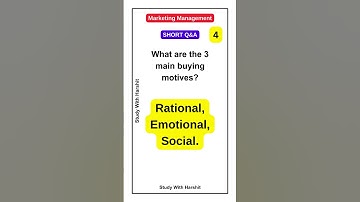 Marketing Management Short Questions | Part 4 🎯 3 Main buying motives