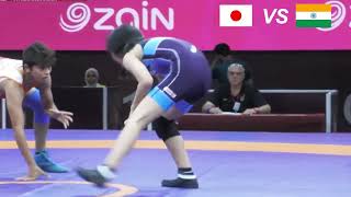U15 2023 Asia Wrestling Women Japan vs India