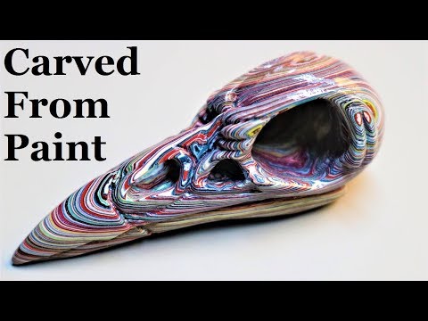 I carve a crow skull pendant entirely from PAiNT!