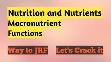 Food Science- Nutrition and Nutrients  NET JRF SFR JUNE 2020, Study Material Home Science