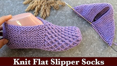 Viola Flat Knit Slipper Socks || Two-Needles Knit Socks