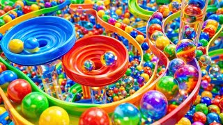 Marble Run ASMR – Dual Color Vortex with Endless Satisfying Marble Flow