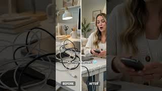 My 5-Second Desk Organization Hack! 🤯 #cleantok