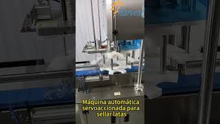 Máquina automática servoaccionada para sellar latas, fábrica de selladoras