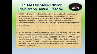 AMD #307 – AMD for Video Editing Premiere vs DaVinci Resolve