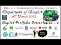 Digital Portfolio Presentation - 2 | DoEnglish-MKBU | 30 March 2025