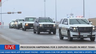 Law enforcement held procession for 2 deputies killed in west Texas