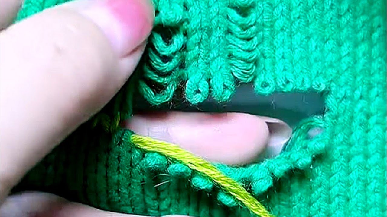 How to Perfectly Repair a Torn Hole in a Knitted Sweater at Home - YouTube