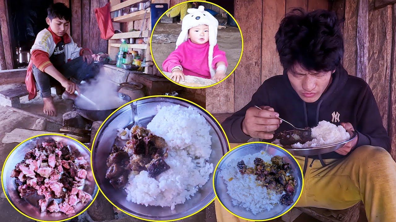 Buff Rice Person Adhiraj Cooking buff Curry for me || Jina & Jonson gone out ||Buff ...
