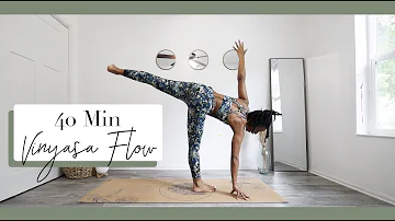 🔥 40 Min Vinyasa Yoga for Balance, Strength, and Heat-Building! | *music free* + extended svasana