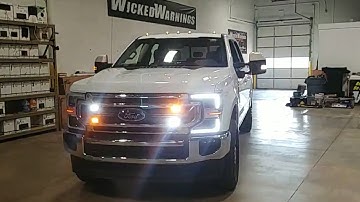 2021 Ford Super Duty Amber and White LED Strobe Lights With Auto Flasher Kits
