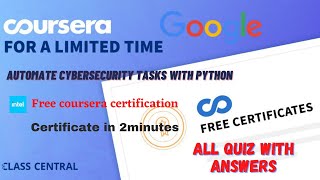 Automate Cybersecurity Tasks with Python, (week1-4) All Quiz Answers.#coursera #learning #learners