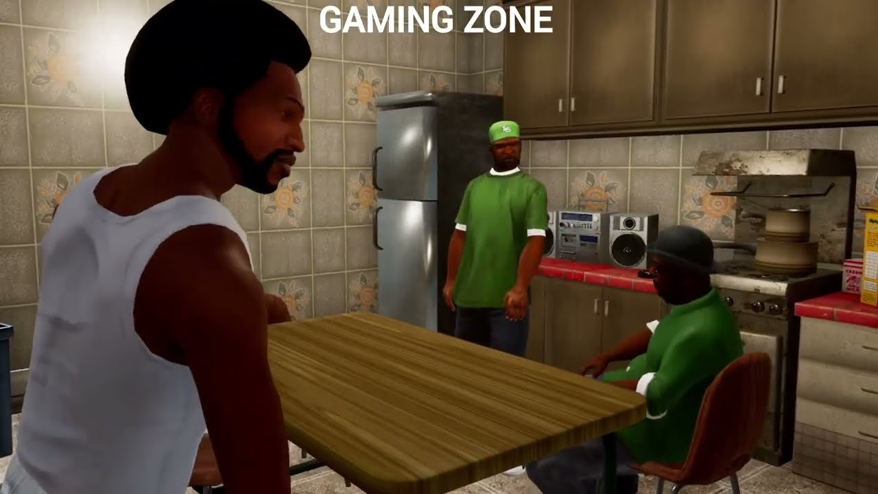 GTA: SA Definitive. CJ got into a fight with drug addicts. Gaming Zone.
