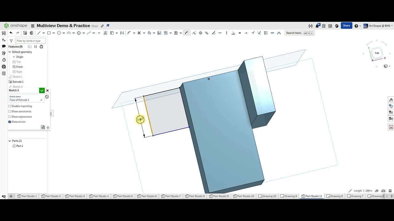OnShape  -  Multiview Sketch to 3D Model #9