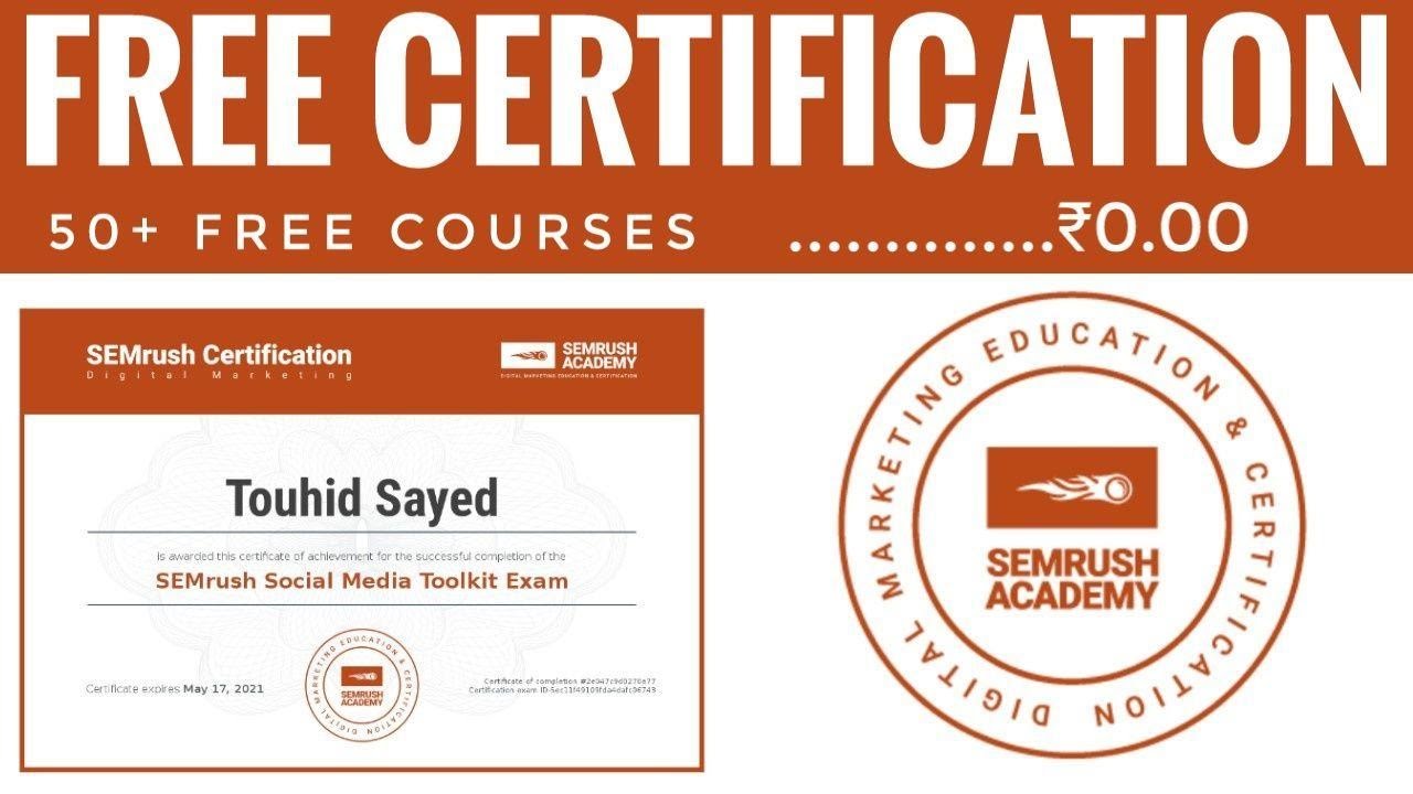 Semrush Academy 50 Free Courses With Certificates YouTube