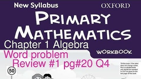New Syllabus Primary Mathematics Workbook 6a| Chapter #1 Review #1 pg#20 Q4 @GaganPratapMaths
