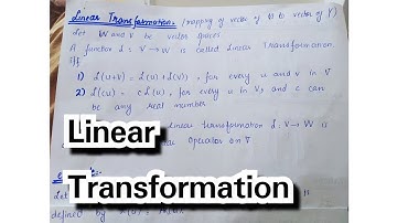 Linear Transformation || Linear algebra || Urdu/Hindi
