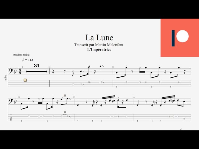 L'Impératrice - La Lune (bass tab)