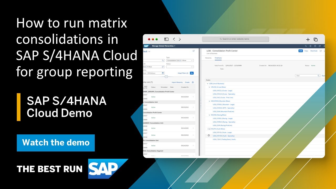 SAP S/4HANA for Group Reporting Matrix Consolidations Overview Demo