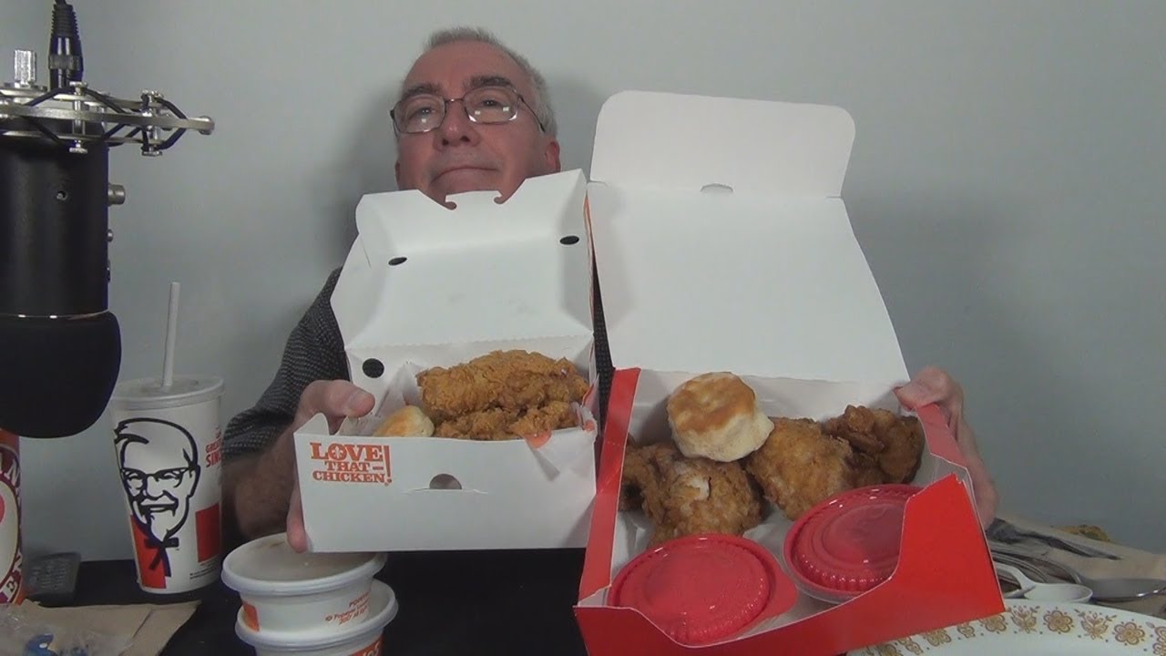 ASMR Eating and Comparing Popeyes and KFC Chicken