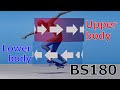 Physics of backside 180 in skateboarding