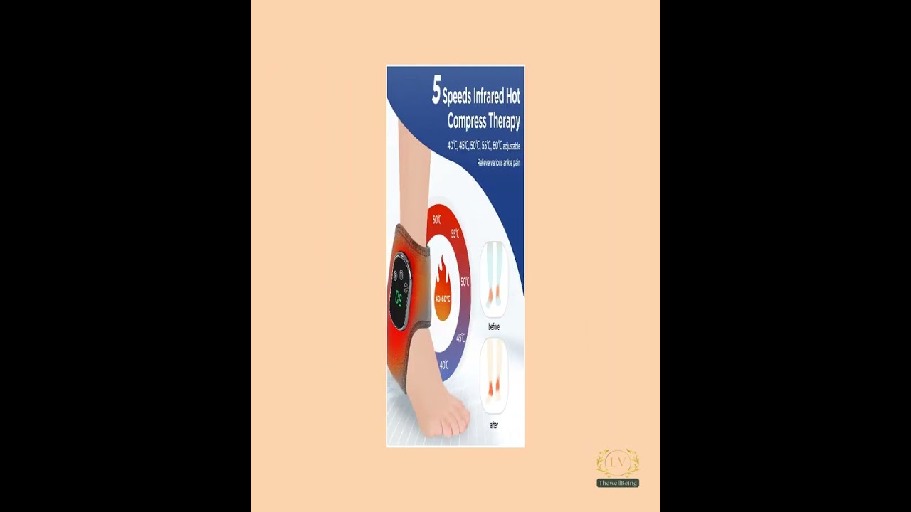 Cordless Ankle Massager with Heat & Vibration – 5-Level Therapy for Sports Recovery | Hailicare