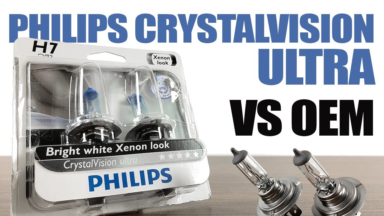 Philips CrystalVision Ultra vs OEM / Original Headlight Bulbs Comparison 