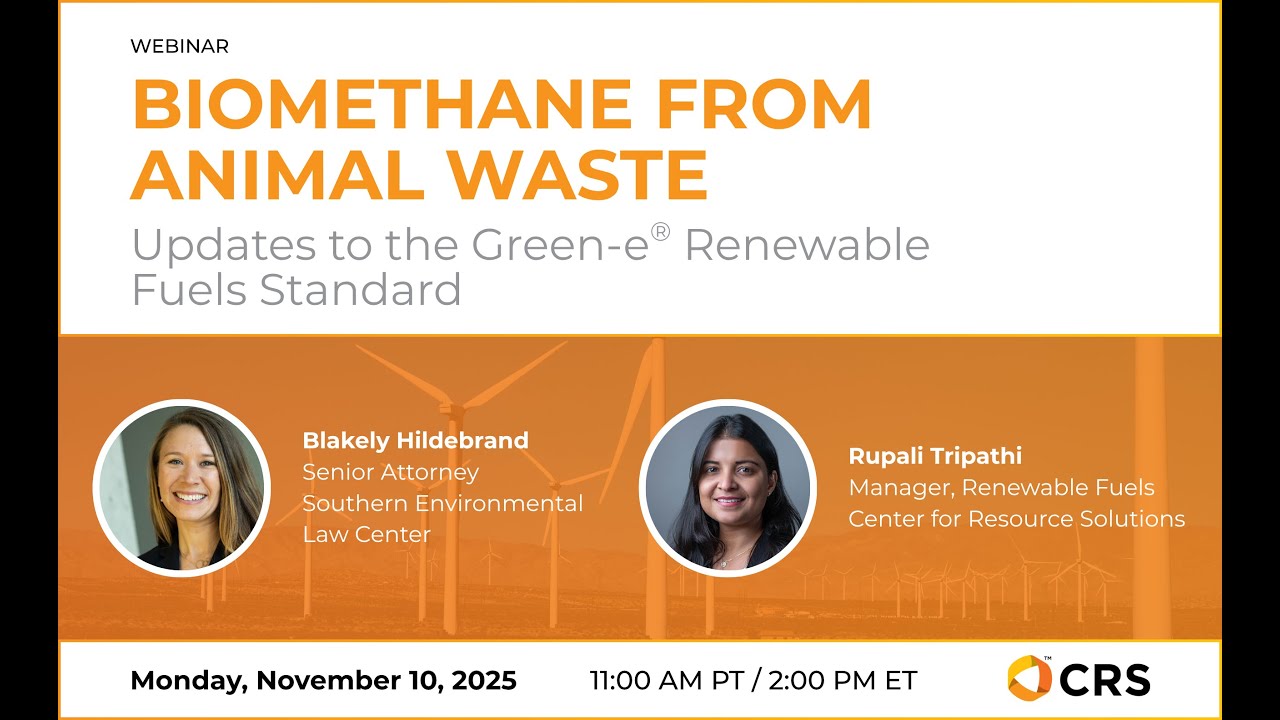 Biomethane from Animal Waste: Updates to the Green-e® Renewable Fuels Standard